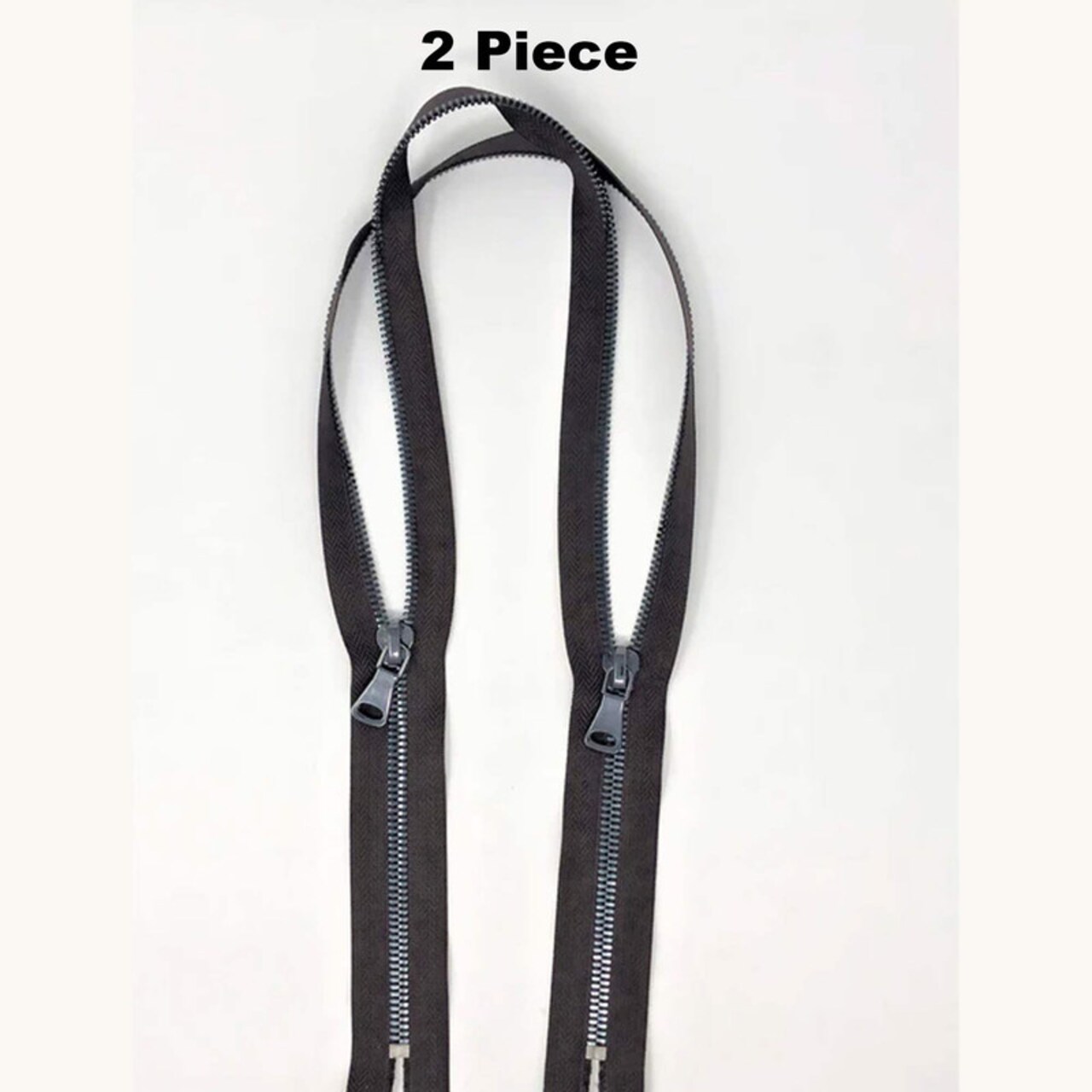 Brown Glossy Two Way Backpack or Luggage Zipper 5MM or 8MM Gun Metal Teeth Closed